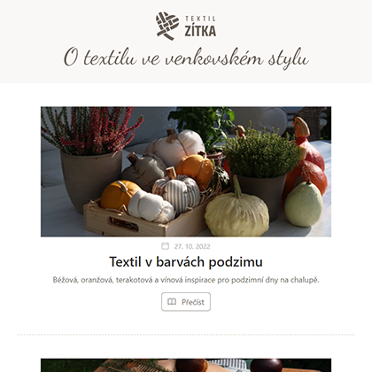 Tvorba a správa blogu pro firmu Textil Zítka