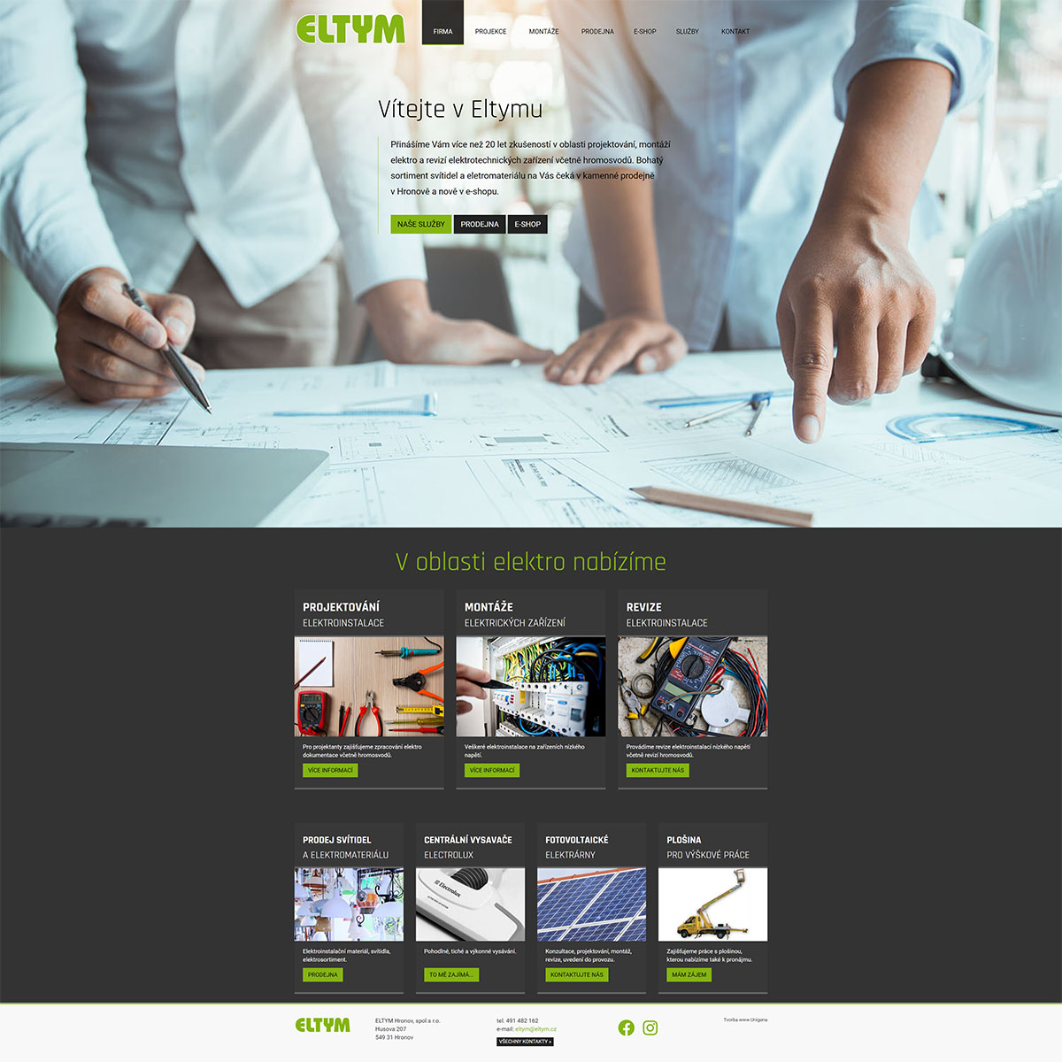 Tvorba webu pro Eltym Hronov