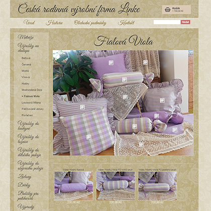 Tvorba e-shopu s bytovým textilem a metráží Linke.cz