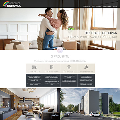 Tvorba www pro nový bytový projekt Rezidence Duhovka v Náchodě