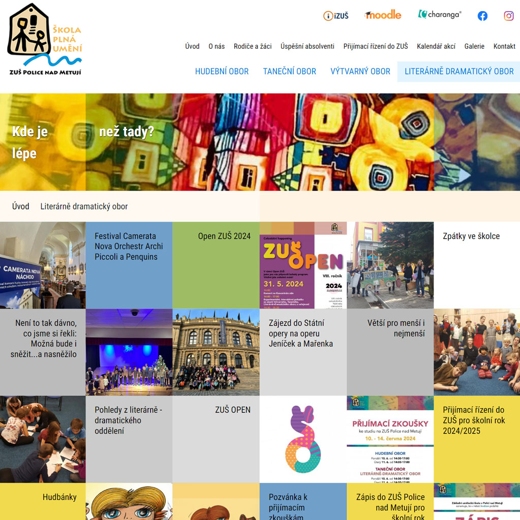 Tvorba webu a redakčního systému pro ZUŠ Police nad Metují